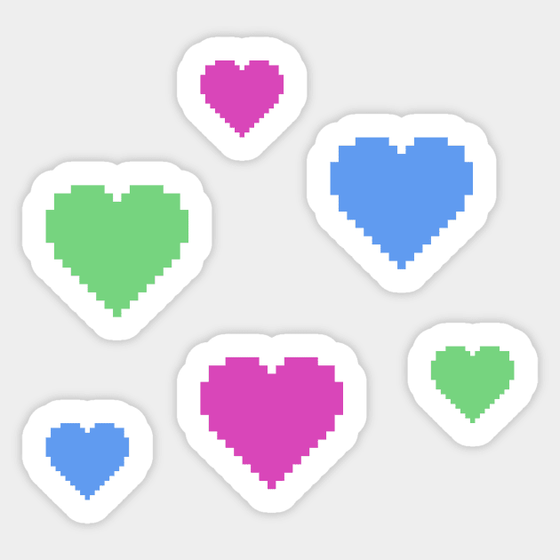 Poly Pride Hearts Pixel Art Sticker by christinegames